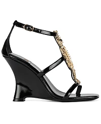 Jeffrey Campbell Women's Swamped Embellished Sculpted Wedge Sandals