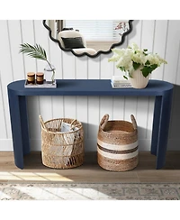 Streamdale Furniture Navy Blue 60" Entryway Table with Curved Legs