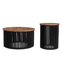 Streamdale Furniture Acacia Wood Side Table - Handcrafted Modern Design