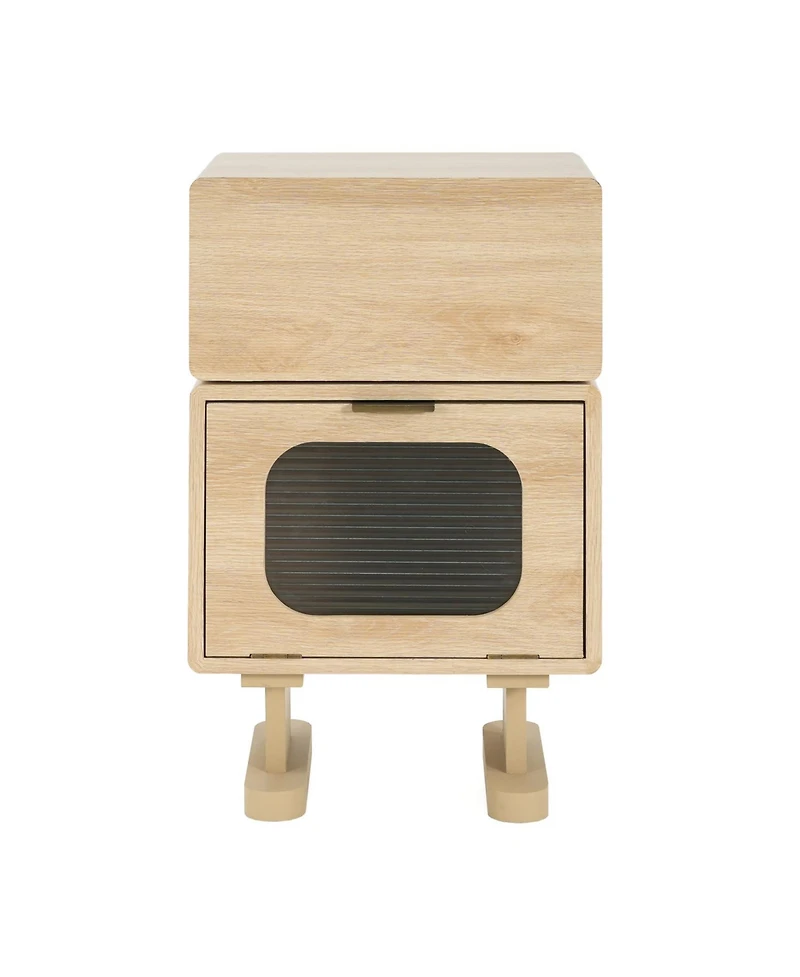 Streamdale Furniture Robot Side Table with Rotating Top & Storage