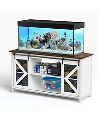 Streamdale Furniture Metal Aquarium Stand with Cabinet - 80 Gallon White