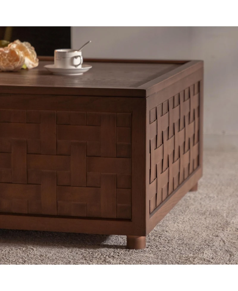 Streamdale Furniture Farmhouse Coffee Table - Large Square Brown