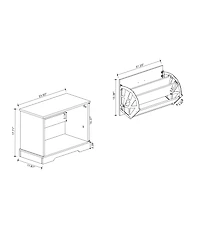 Streamdale Furniture Streamdale Shoe Storage Bench - Flip Drawer & Adjustable Shelf - Antique White