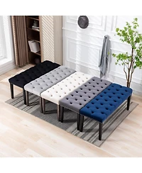 Streamdale Furniture Tufted Velvet Bench Ottoman