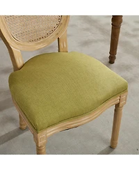 Streamdale Furniture Set of 2 French Style Linen Dining Chairs