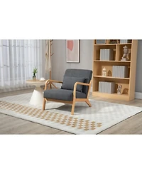 Streamdale Furniture Streamdale Mid Century Accent Chair with Wood Frame & Waist Cushion