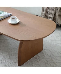 Streamdale Furniture Oval Walnut Coffee Table - Mid Century Modern Accent Table