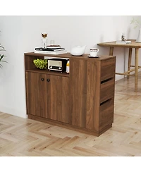 Streamdale Furniture Small Kitchen Sideboard with Glass Doors & Drawers