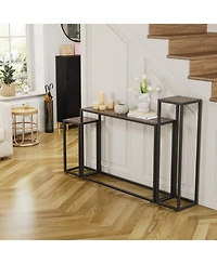 Streamdale Furniture 3-piece narrow hall table set industrial rural style brown/black