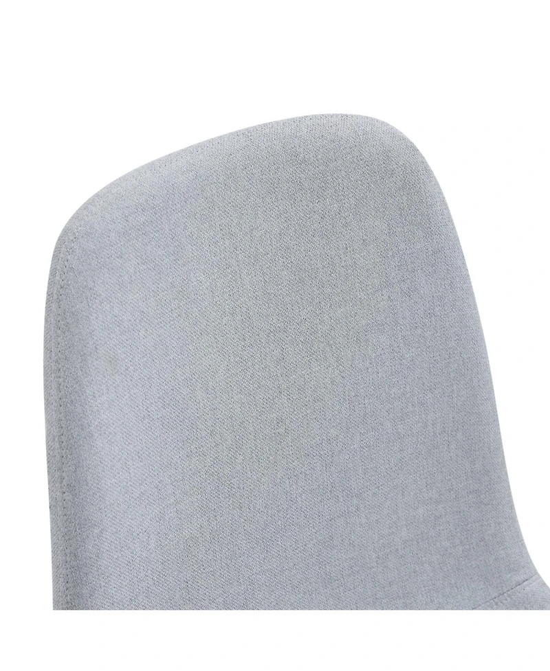 Streamdale Furniture 79" Table & Gray Linen Chairs Black Metal Legs