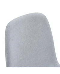 Streamdale Furniture 79" Table & Gray Linen Chairs Black Metal Legs