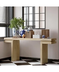 Streamdale Furniture 66" Wide Wood Console Table - Distressed Oak