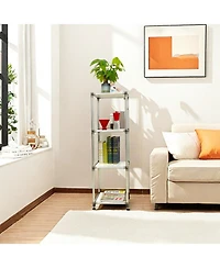 Streamdale Furniture Korean 4-Tier Stainless Steel Shelving Unit (49"H x 14.9"W