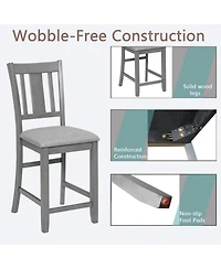Streamdale Furniture Counter Height Chairs Set of 4, Padded Seat, Gray