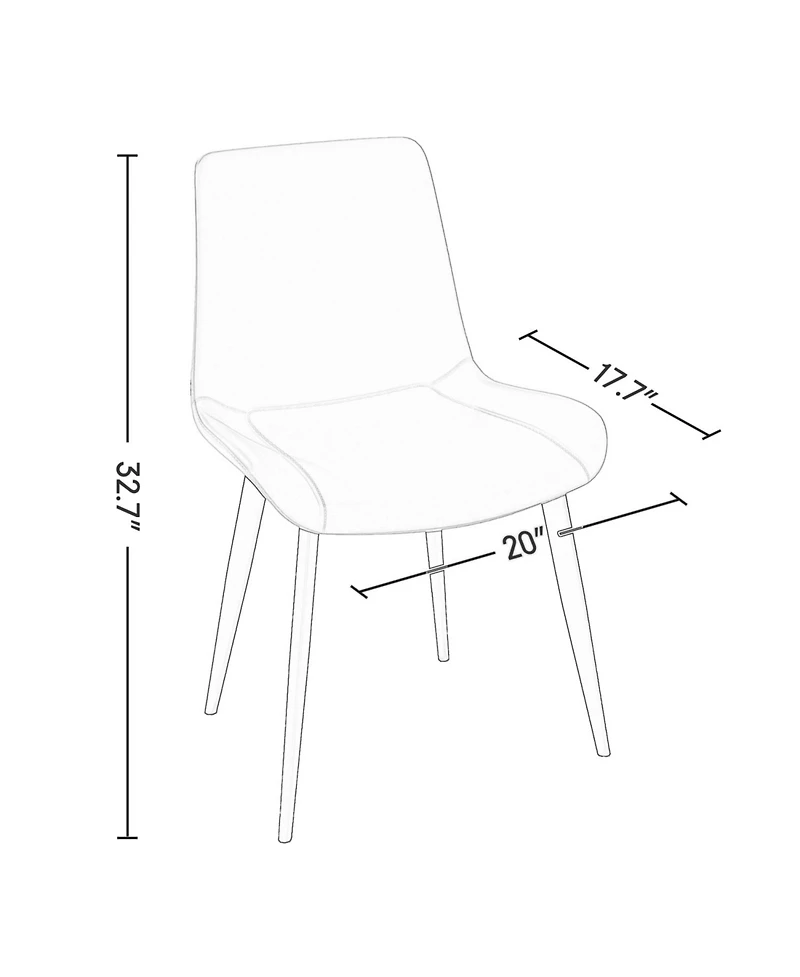 Streamdale Furniture Streamdale Modern Faux Leather Dining Chairs (Set of 2)