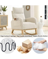 Streamdale Furniture 27.6" Modern Rocking Chair with High Back & Pockets