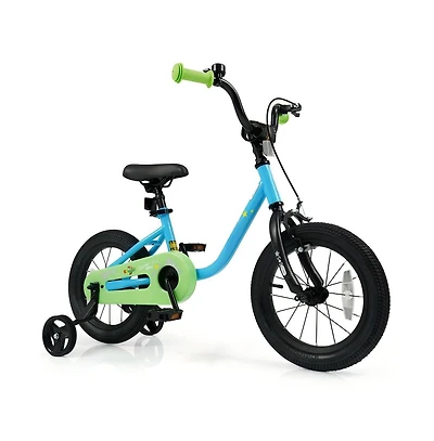Hongge Kids Training Bike with Adjustable Seat Dual Brakes Rubber Tires and Removable Wheels