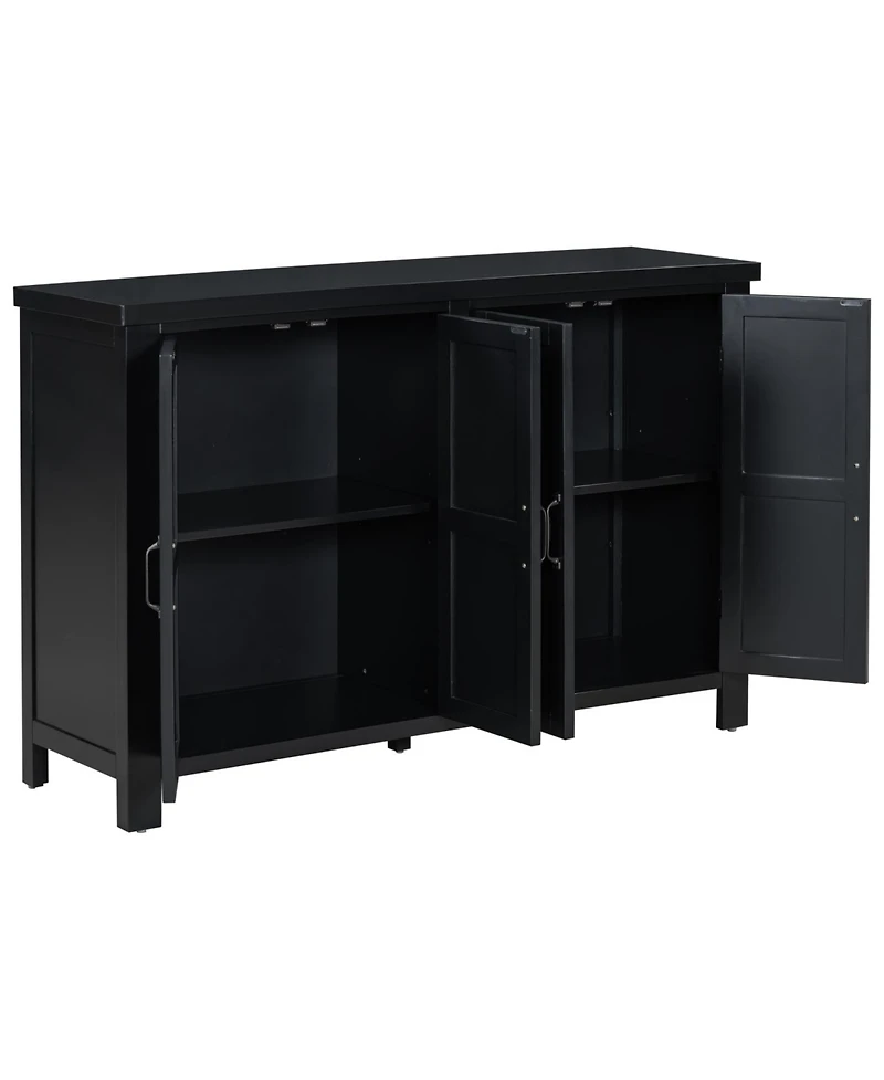 Streamdale Furniture 4-Door Sideboard with Adjustable Shelves and Retro Handles