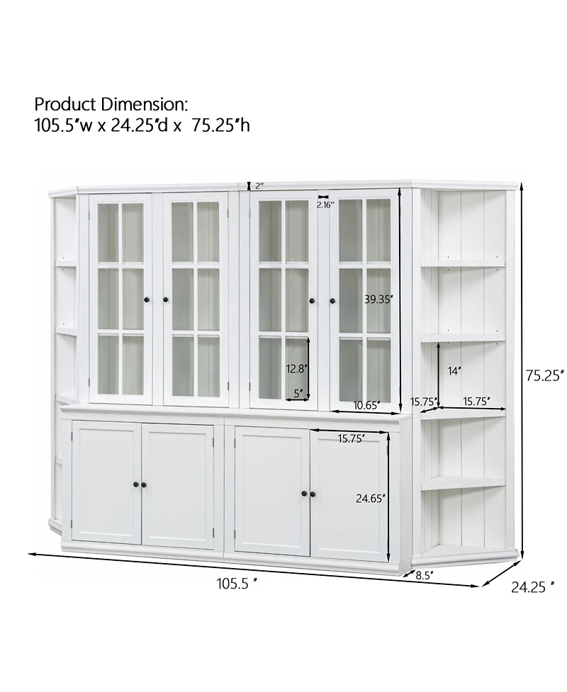 Streamdale Furniture Retro Display Cabinets & Bookshelves Wall Unit