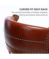 Streamdale Furniture Cow Leather Swivel Bar Stool - 26" Seat Height (Brown)