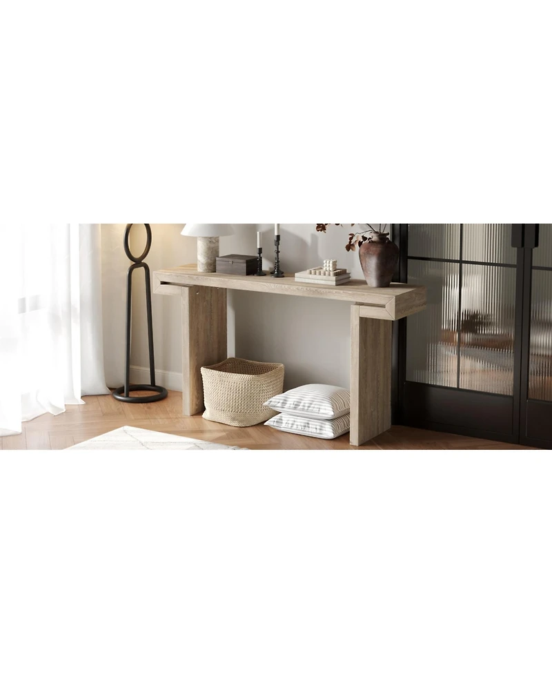 Streamdale Furniture 60" Rustic Farmhouse Console Table, Distressed Wood Finish