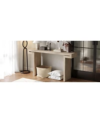 Streamdale Furniture 60" Rustic Farmhouse Console Table, Distressed Wood Finish