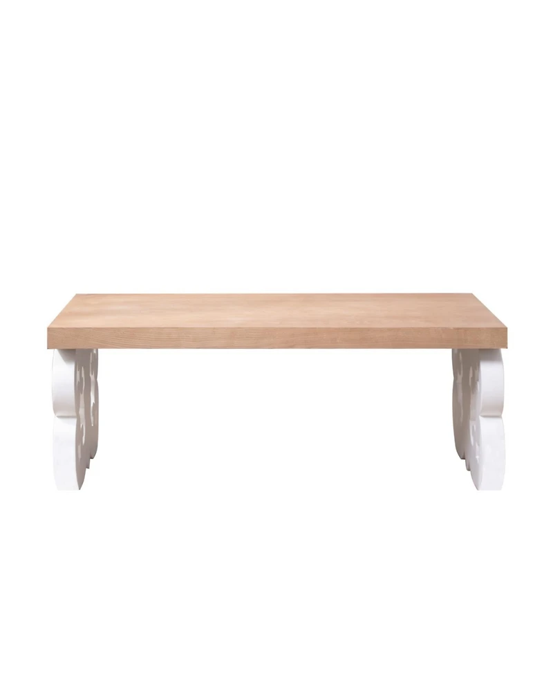 Streamdale Furniture Ornate Wood Coffee Table - Farmhouse Style, Carved Base.