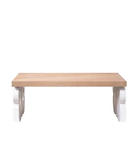 Streamdale Furniture Ornate Wood Coffee Table - Farmhouse Style, Carved Base.