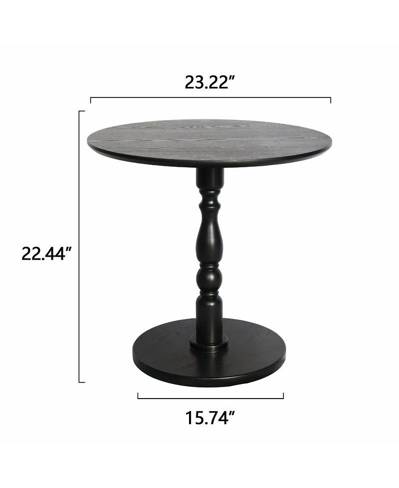 Streamdale Furniture 23" Black Round Accent Table - Modern Side/Nightstand