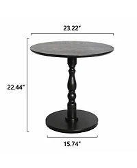 Streamdale Furniture 23" Black Round Accent Table - Modern Side/Nightstand