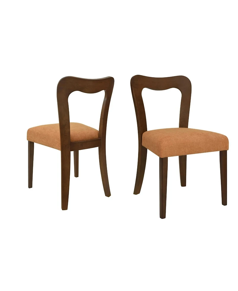 Streamdale Furniture Dining Chair Without Arm(walnut+caramel) Set of 2