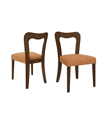 Streamdale Furniture Dining Chair Without Arm(walnut+caramel) Set of 2