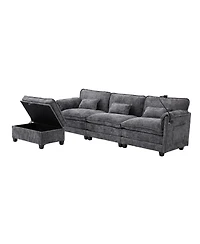 Streamdale Furniture Oversized Sectional Sofa Cloud Couch w/ Ottoman
