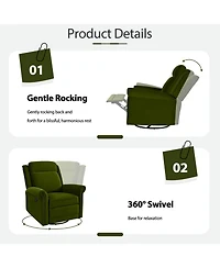 Streamdale Furniture Streamdale 360 Swivel Rocking Recliner, Adjustable Back