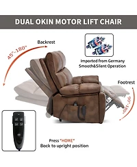 Streamdale Furniture Leatheraire Power Lift Recliner with Heat & Massage