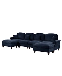 Streamdale Furniture Classic U-Shape Sectional Sofa with Ottomans