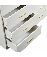 Streamdale Furniture + 8-Drawer + Wood + Modern White Finish + Bedroom Dresser