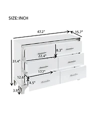 Streamdale Furniture 3-Pieces Sets,Dresser and Two Nightstands with Metal Handles and Mirror Decoration, Elegant and
