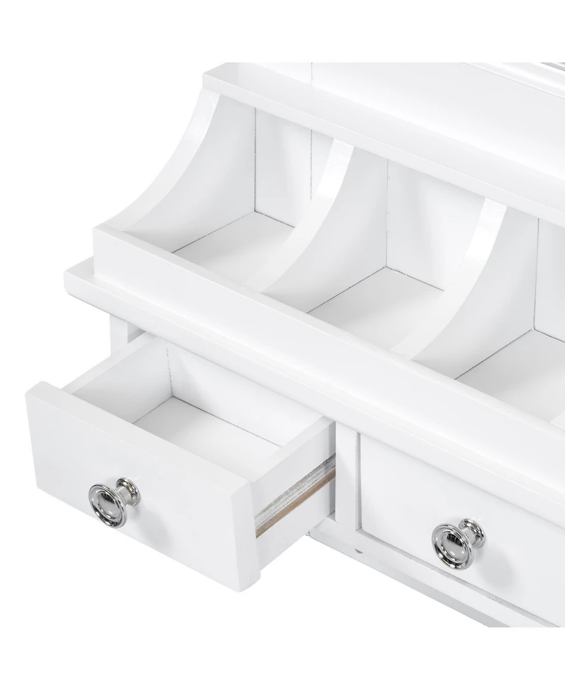 Streamdale Furniture Floating Makeup Vanity with Mirror & Storage