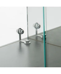 Streamdale Furniture Tempered Glass Display Cabinet w/ Led, Lock, Mirror Back.