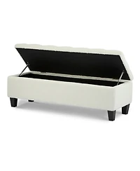 Streamdale Furniture Streamdale Beige Boucle Ottoman Bench with Storage - 300 lbs Capacity