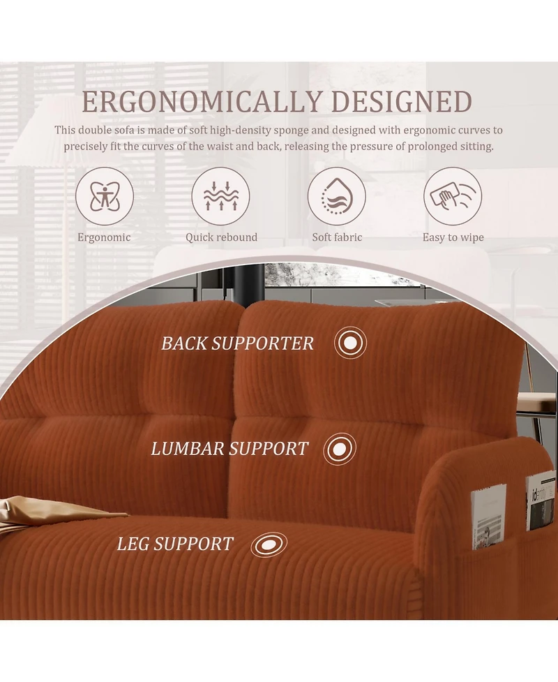 Streamdale Furniture Streamdale Corduroy Double Sofa - Living Room/Bedroom