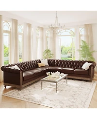 Streamdale Furniture Comfy Large Sectional Sofa with Wooden Legs, Retro Style for Living Room