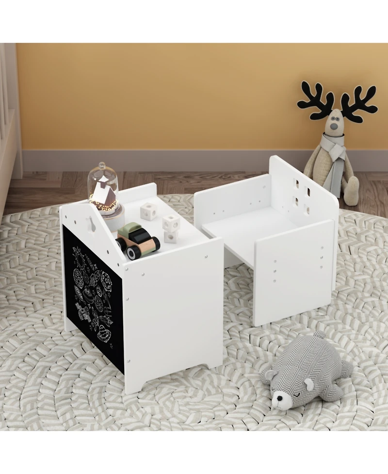 Streamdale Furniture Kids Montessori Table & Chair Set, Adjustable Height