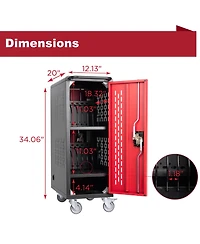 Streamdale Furniture 16 Bay Mobile Charging Cart for Chromebook/Tablet/Laptop.