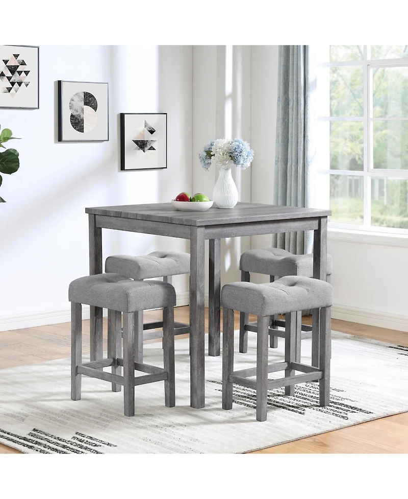 Streamdale Furniture Streamdale 5-Piece Industrial Dining/Bar Table & Chairs Set