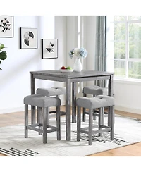 Streamdale Furniture Streamdale 5-Piece Industrial Dining/Bar Table & Chairs Set