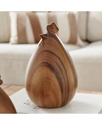 Danya B Hona Set of 2 Walnut Finish Hen Chicken Sculpture Figures