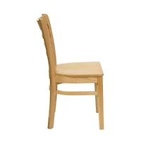 Emma+Oliver Ladder Back Wooden Restaurant Dining Chair