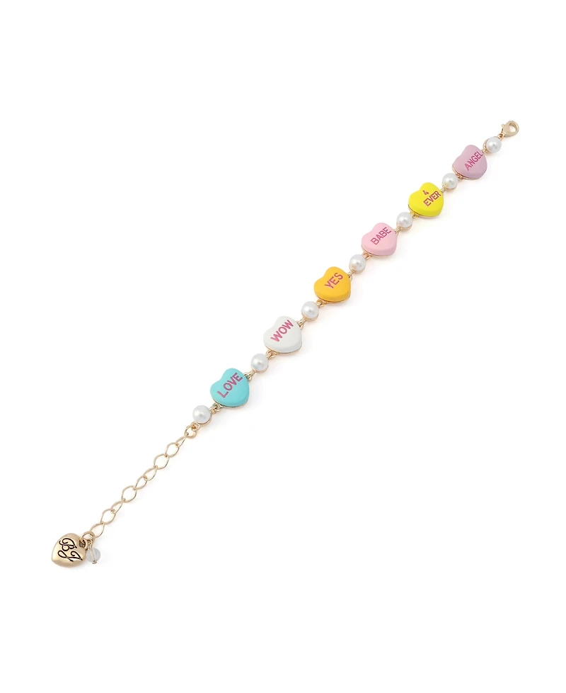 Betsey Johnson Faux Cultivated Pearl Sweetheart Strand Bracelet